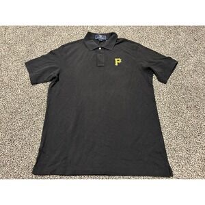 E1 Vineyard Vines Pittsburgh Pirates Polo‎ Shirt Mens Medium Black